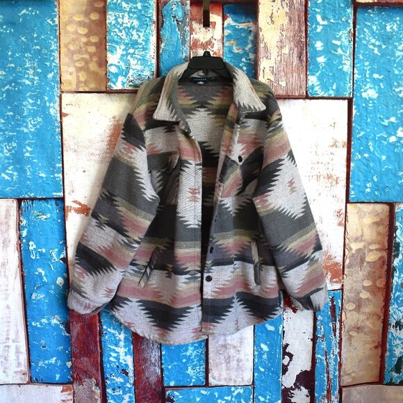 Men's Iceburg Outerwear Aztec Shirt Jacket Long Sleeve 1XL Multicolor - Picture 1 of 12